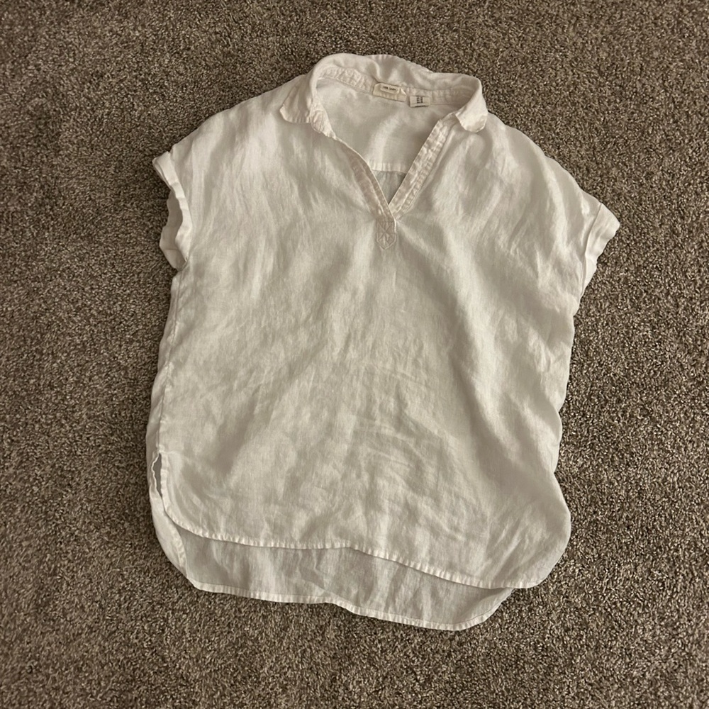 White Linen Nicole Miller Blouse XS